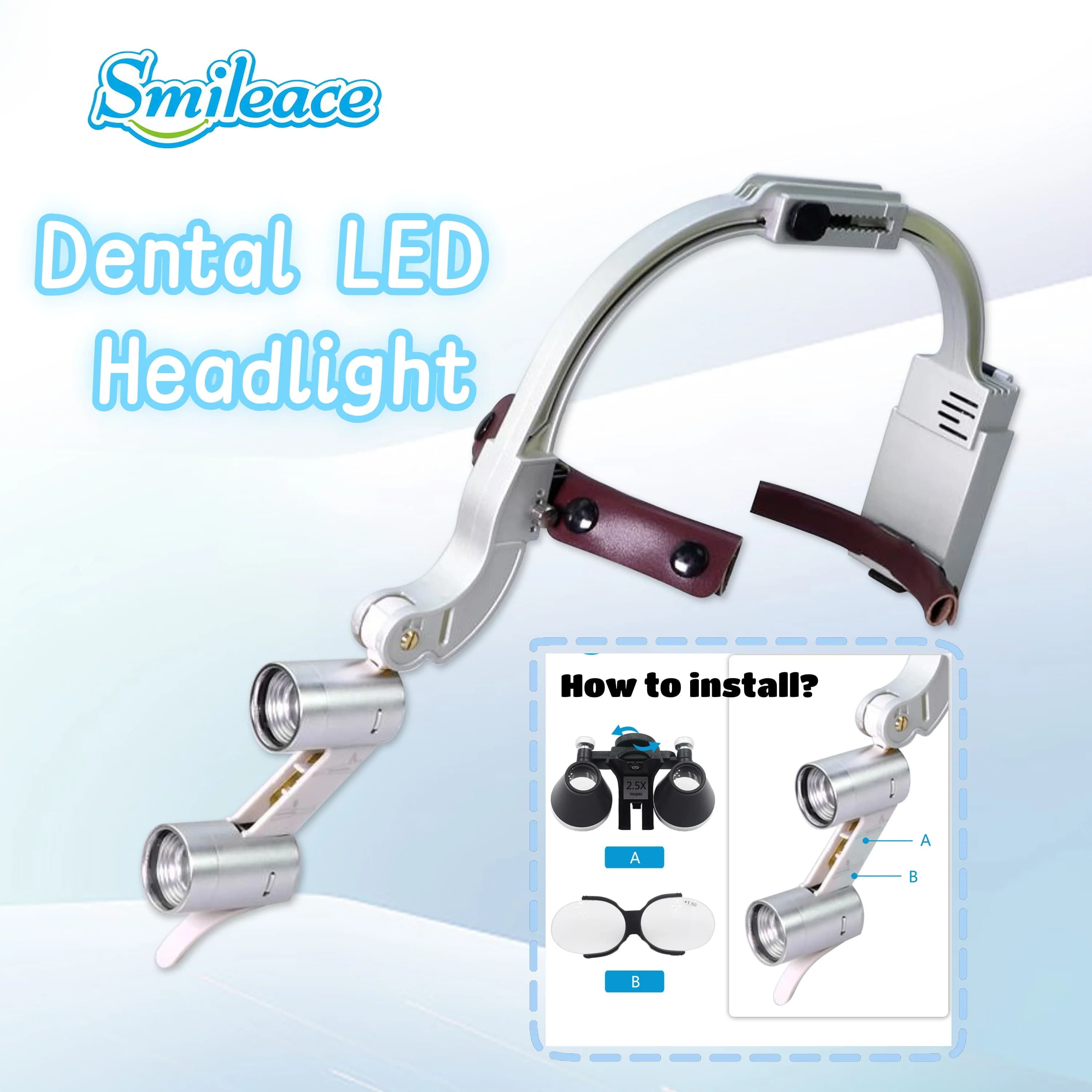 Lente d'ingrandimento dentale binoculare colorata 2,5X 3,5X con faro chirurgico a luce LED per lampada medica per dentista