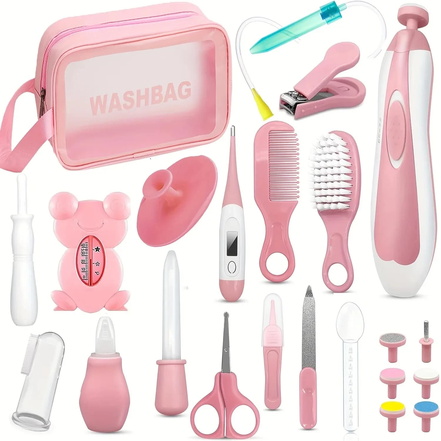 Kit tagliaunghie per bambini 24 in – Set elettrico per lima per unghie e toelettatura per neonati, bambini piccoli e neonati, silenzioso e sicuro