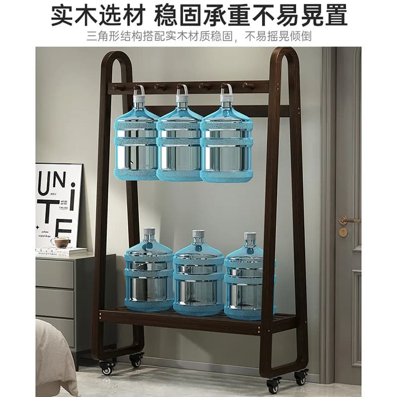 All Solid Wood Floor Standing Coat Rack Freestanding Clothes Hanger for Bedroom Living Room Entryway Storage Organization