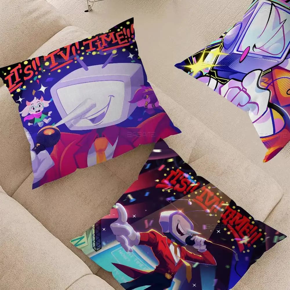Game D-Deltarune Tenna Cushion Cover Car Throw Pillow Case For Sofa Car Christmas Gift 40x40cm 45x45cm