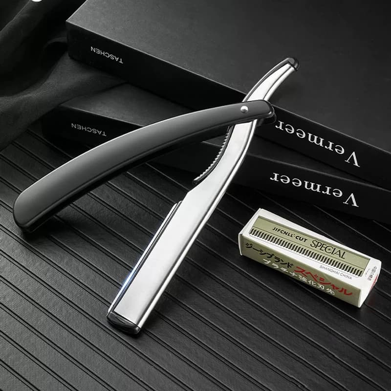 Cesoia pieghevole per rasatura manuale GIANXI con lama in acciaio inossidabile taglierina per barba da barba professionale affilata da barbiere lama sostituibile