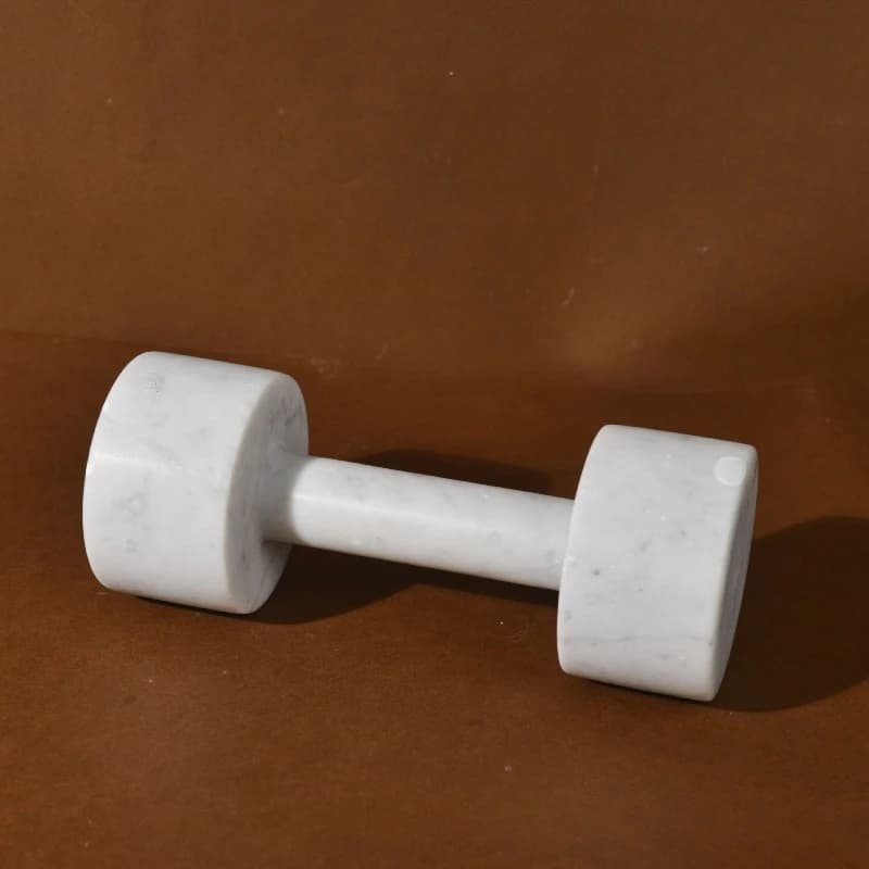 Ornamenti a forma di manubrio in marmo, decorazioni per la casa a forma di manubrio, attrezzatura fitness in pietra