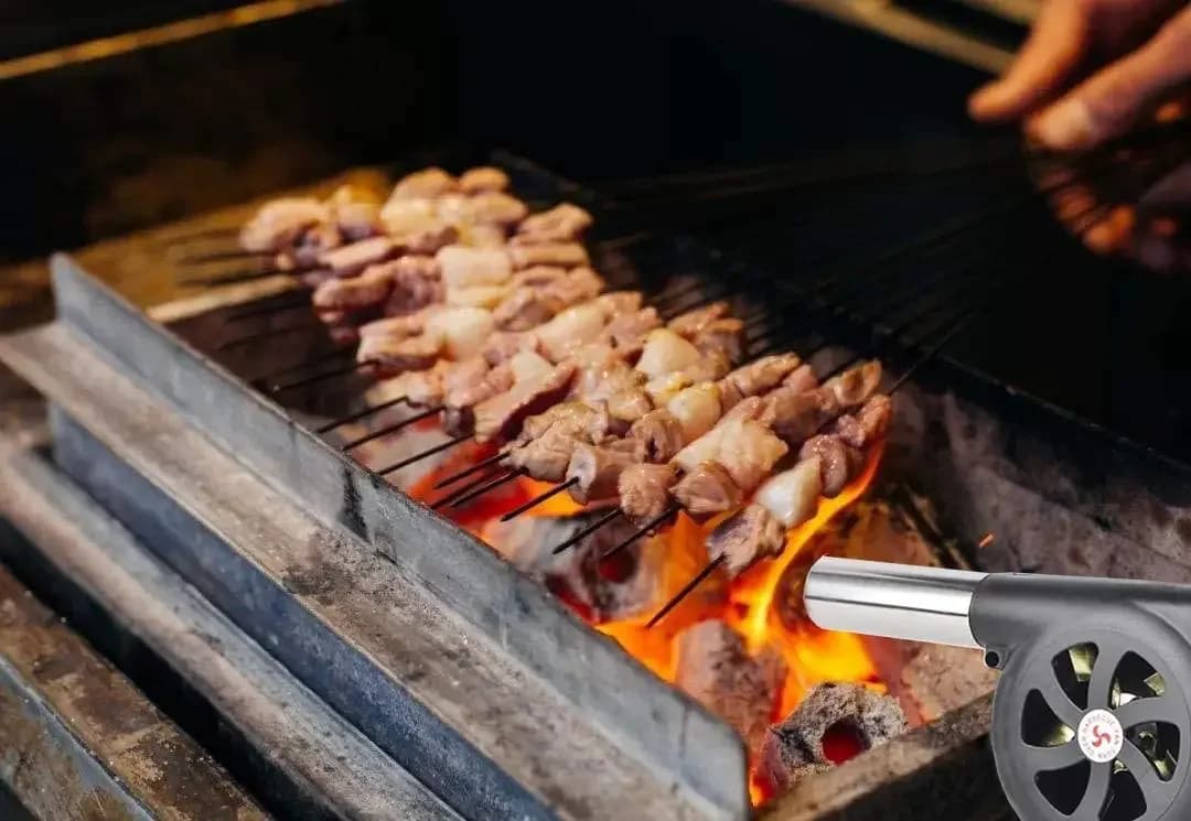 Soffiatore manuale portatile per barbecue, piccolo asciugacapelli, accessori e strumenti per barbecue all'aperto