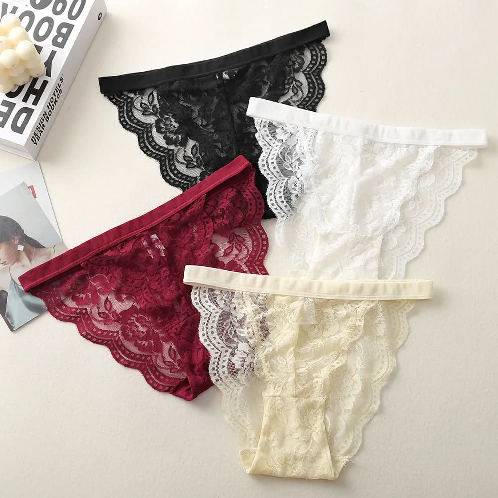 Lace Panties Women Sexy Brazilian Panties Low Waist Underwear Female Underpant Transparent Briefs Sexy Lingerie