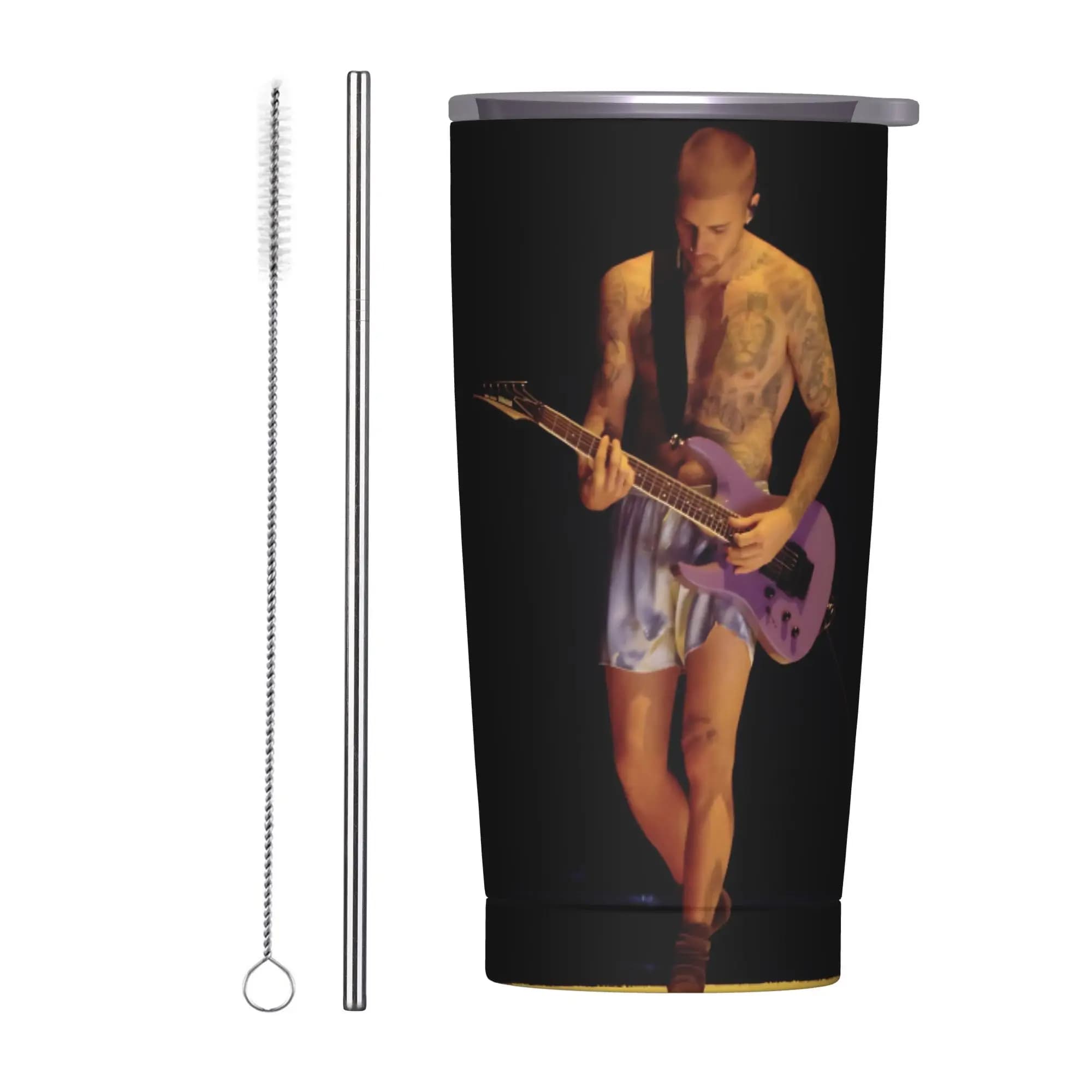 Bieberchella Justin Bieber Concerto 2026 - Borraccia Termica Isolante con Coperchio e Cannuccia, Tazza Sottovuoto Portatile per Auto e Esterni, 20oz