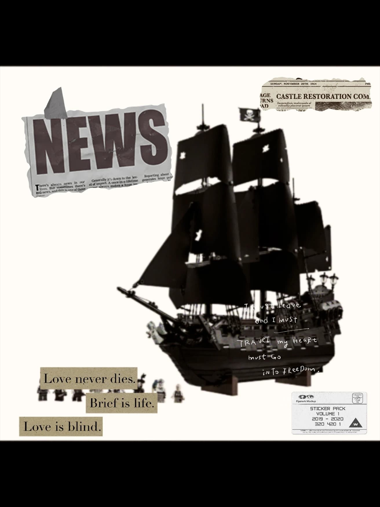 In Stock 2862 pieces, skull assembly toy, pirate ship building block set, includes 9 mini figures, model building block gift