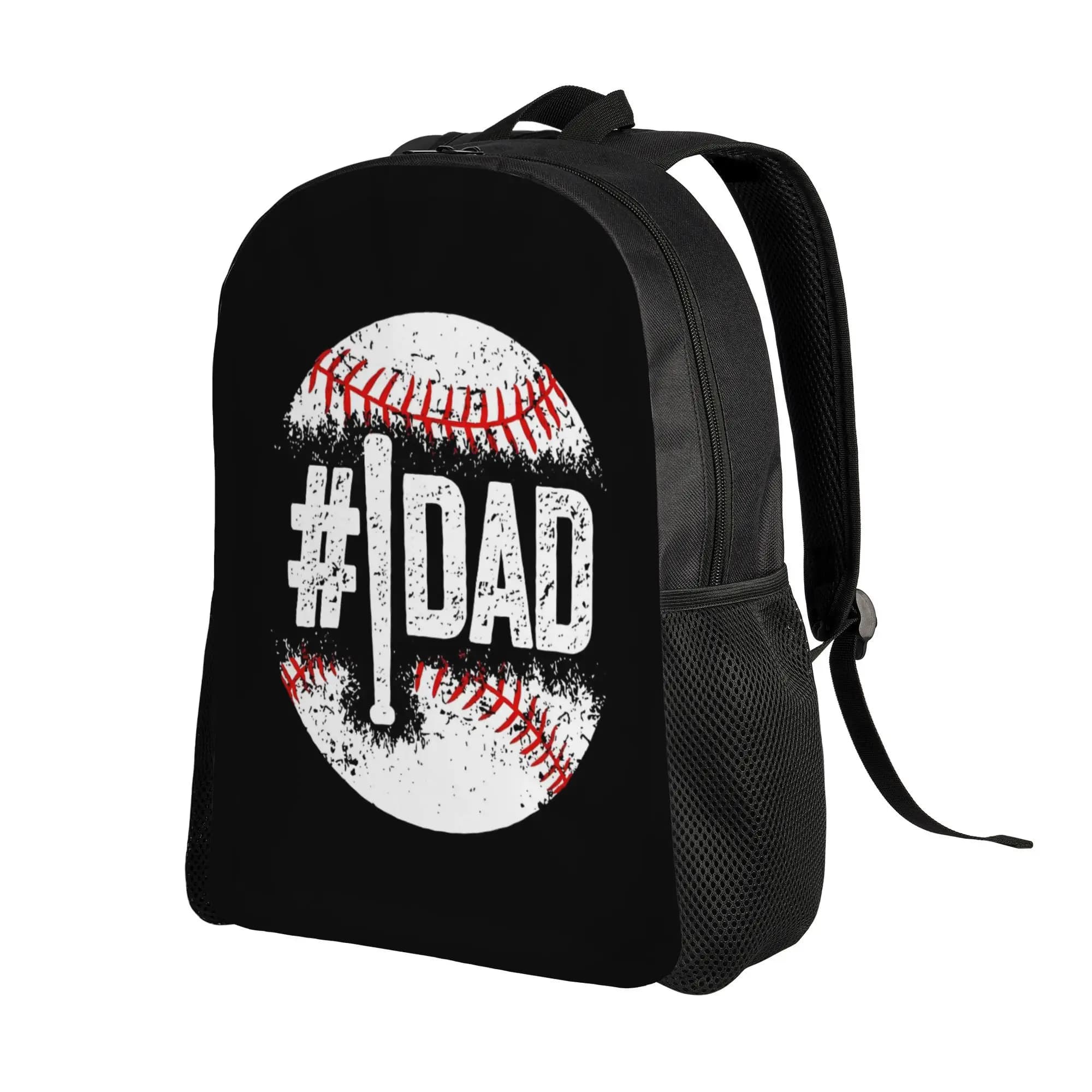 Lightweight Backpack for Casual Travel, Featuring Adjustable Shoulder Straps and a Design Celebrating the Number One Dad in Baseball, Perfect for Father's Day
