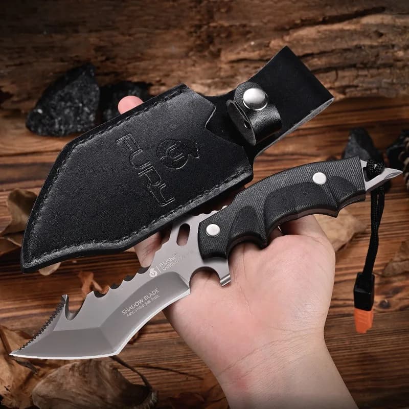 Outdoor multifunctional survival knife with diving screwdriver, hiking, camping, 5Cr15 steel tactical tool