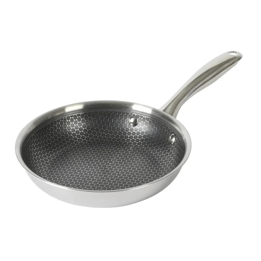 Modessa 8 Inch Nonstick Triply Stainless Steel Frying Pan in Silver
