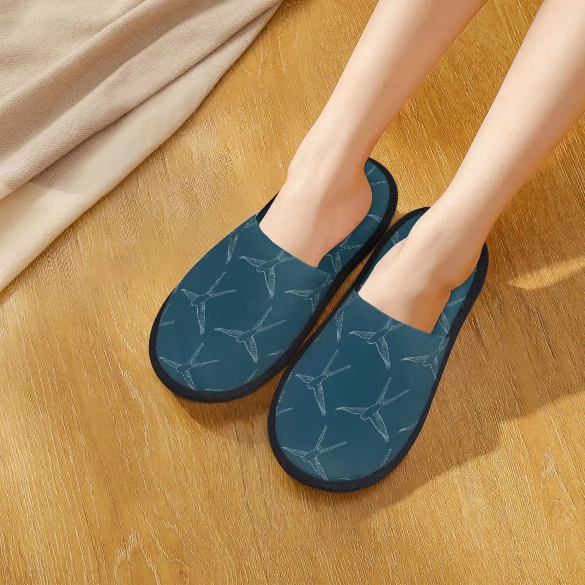 Custom Wingspan Board Game Bird Outlin Slippers Memory Foam Warm Soft Women House Slipper Indoor Fluffy Shoes