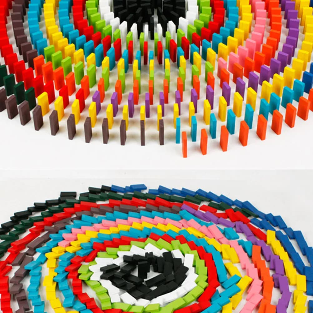 240Pcs Wooden Domino Blocks Set Creative Educational Balance Game for Kids Adults Relaxation Domino Blocks Set