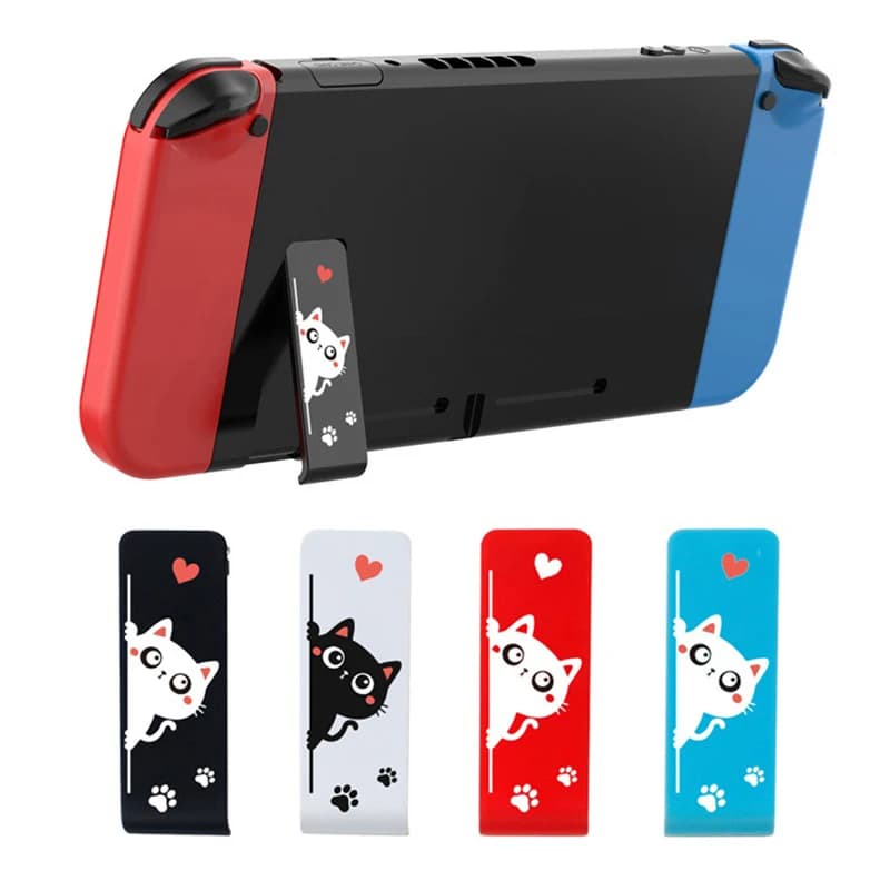 Staffa di ricambio per supporto per cavalletto per console Nintendo Switch Supporto per cover posteriore host Parti NS modello gatto cartone animato