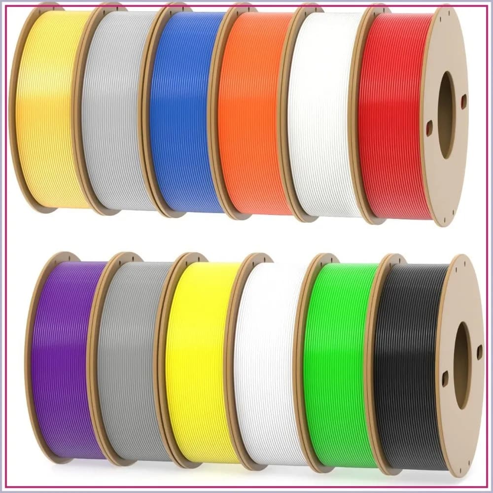 PLA+ 3D Printer Filament 1.75mm 12 Colors 250g Spools Total 3kg No Tangle