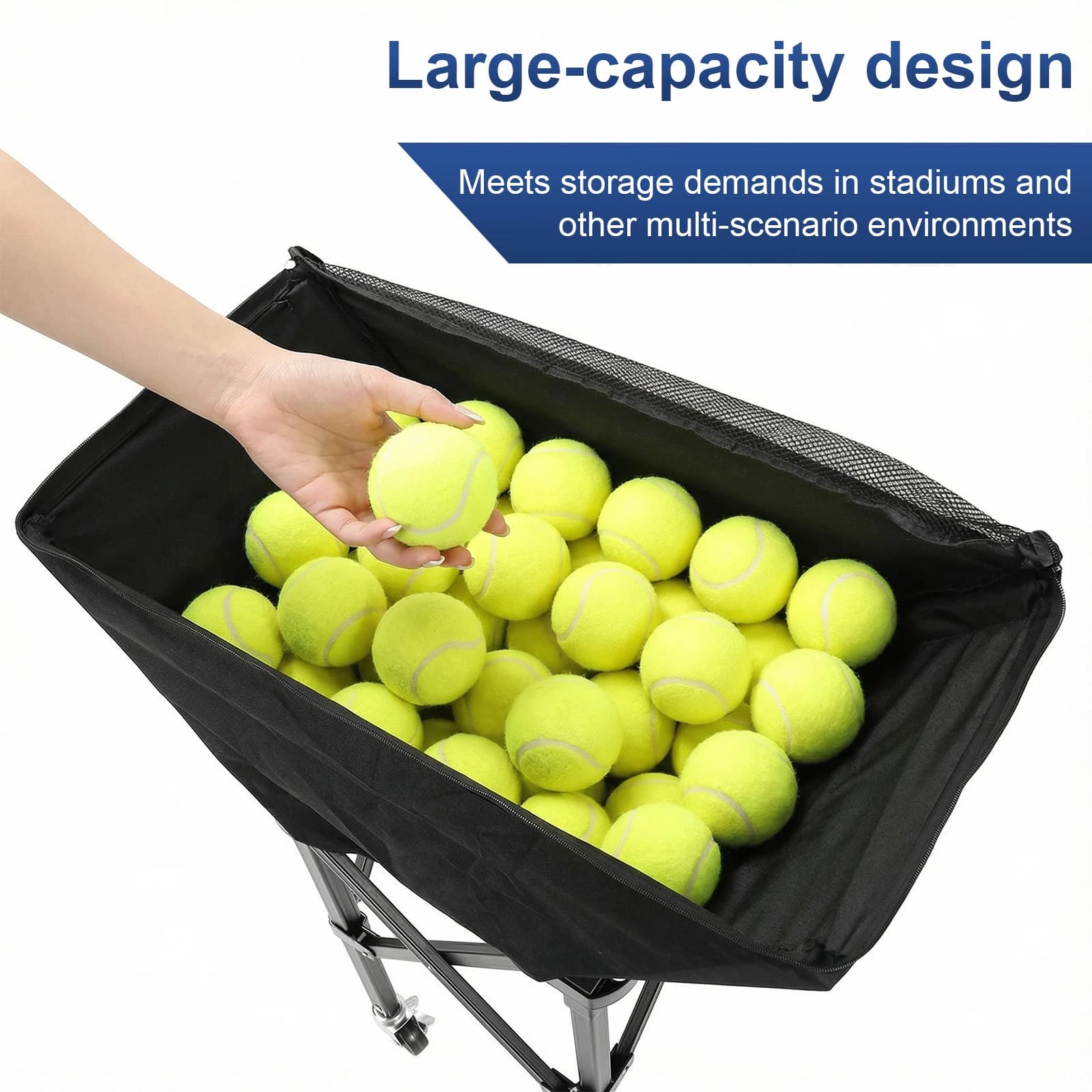 Carrello Pieghevole per Pallone da Pallavolo con Ruote, Portatile, Grande Capacità per Facile Conservazione e Trasporto