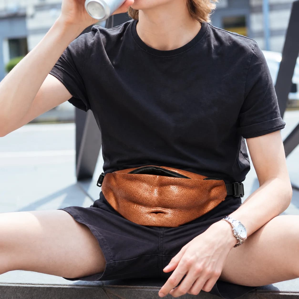 Funny Dad Bod Crossbody Waist Bag Beer Fat Belly Design Durable Practical Men Women Travel Hiking Outdoor Portable Money Belt