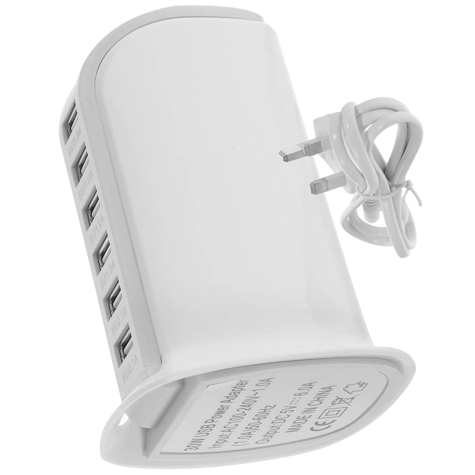 Stazione di Ricarica USB Multi-Porta a 6 Porte, Adattatore USB da Scrivania Intelligente per Ricarica Rapida, Hub di Ricarica Veloce per Smartphone, Tablet e Fotocamere