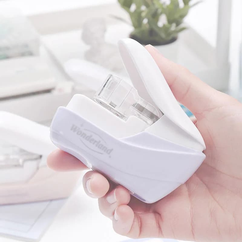 MINI cucitrice senza cucitrice per libri cucitrice per carta cucitrice portatile sicura senza graffette cucitrice per rilegatura di carta fai da te forniture per ufficio scolastico