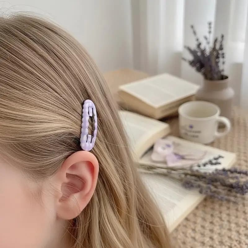 New Sweet Hair Clips Cute Girls Colorful Korean Floral BB Claw Kids Bang Pins Ins Viral Check Print Non-Slip Hairpin Set Gift