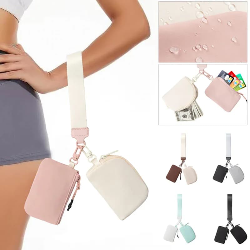 Borsa da Polso per Donna, Portacarte Portatile, Portamonete Mini per Carte Bancarie