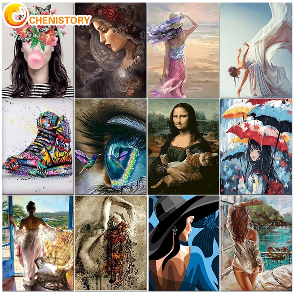 CHENISTORY Paint By Numbers For Adults Figure Painting Kits Gift Picture Oil Acrylic Painting Number DIY On Canvas Home Decor