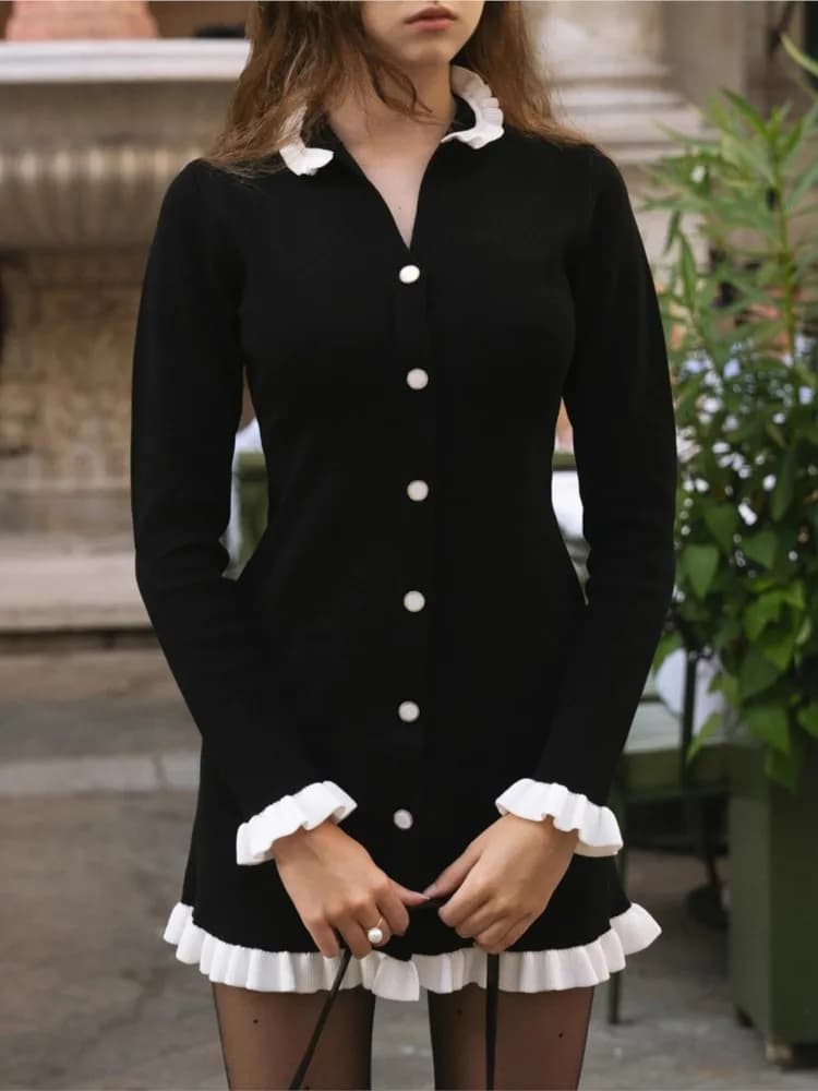 2025 Autunno Inverno Manica lunga Elegante Mini abito Abbigliamento donna Casual Festa Lavoro Sera Ufficio Lady Abiti a matita