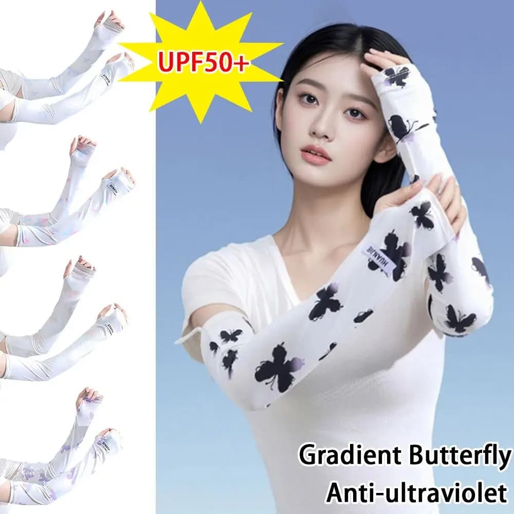 Pneumatic Anti-ultraviolet Adjustable Ice Sleeves UPF50+ Breathable Cycling Sleeves