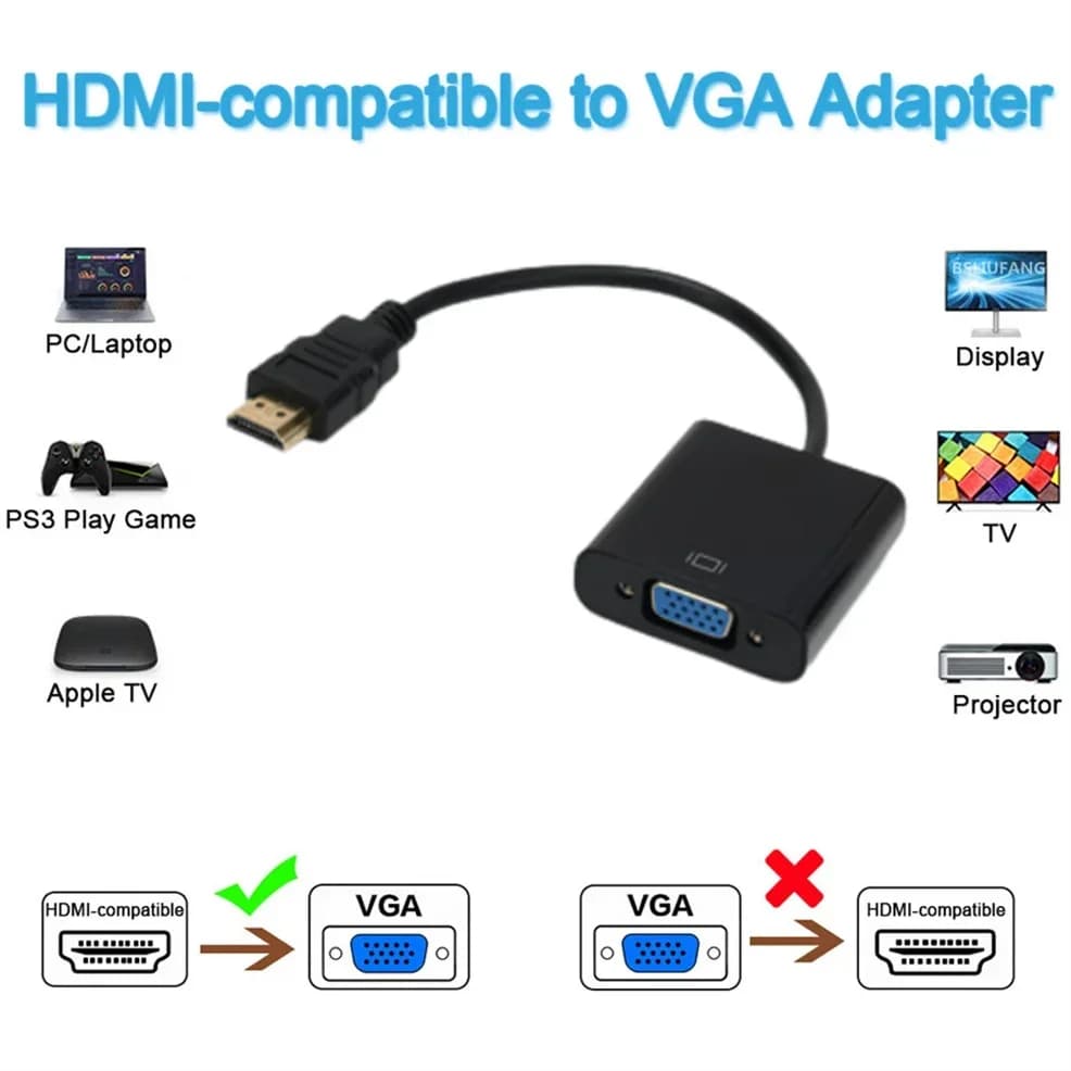 Cavo convertitore adattatore HD 1080P compatibile HDMI a VGA HDMI maschio a VGA femmina convertitore analogico digitale per tablet laptop PC TV