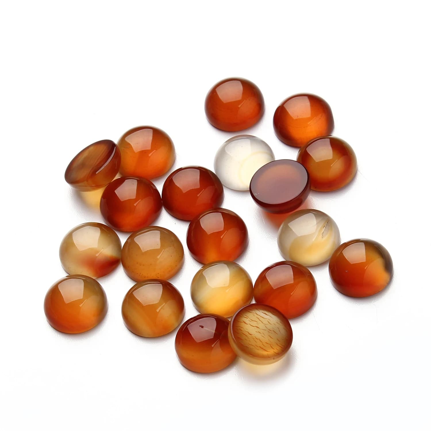 5-10 pezzi Cabochon in pietra di agata rossa naturale per la creazione di gioielli 4-25mm anello rotondo Flatback impostazione cammeo orecchini pendenti fai da te