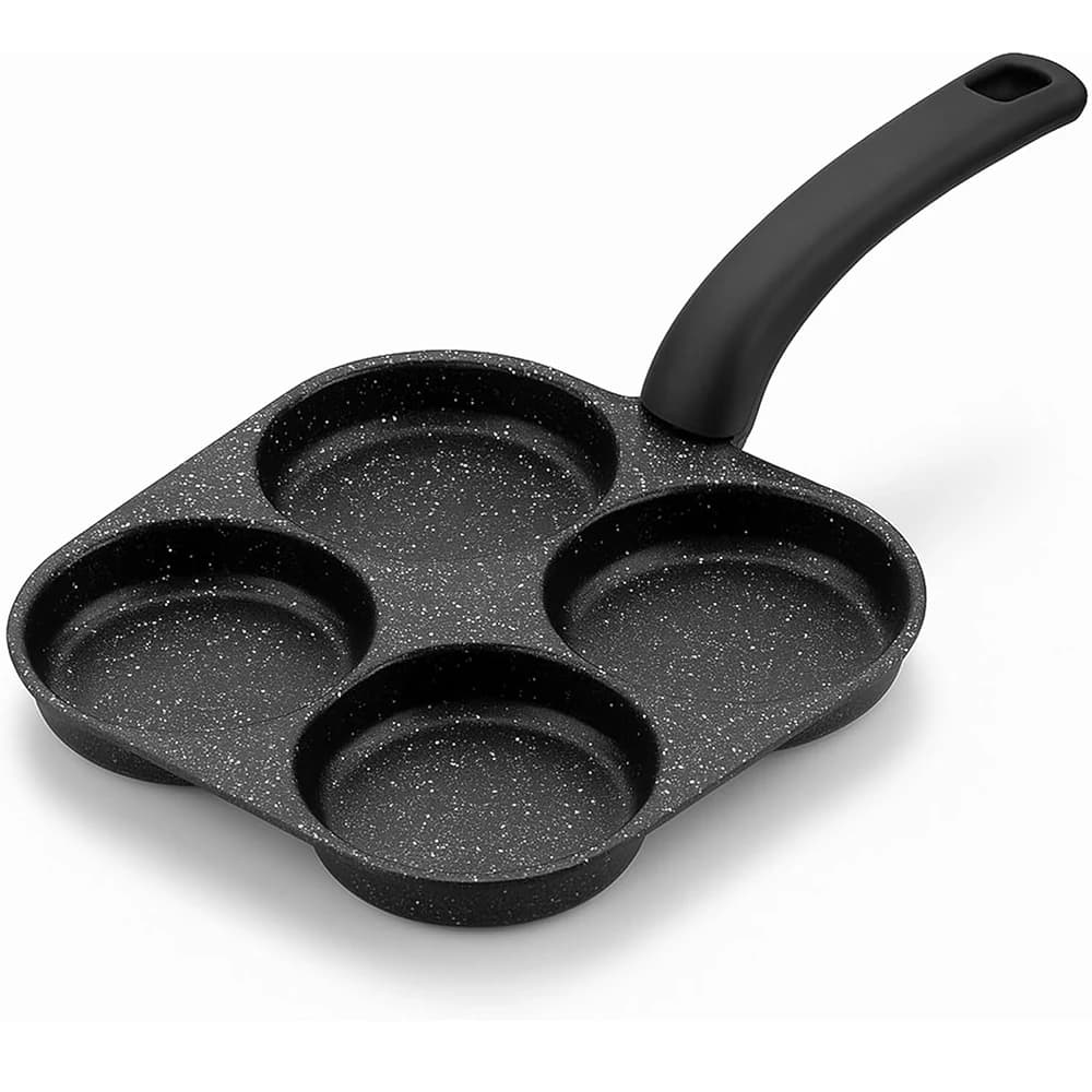 Padella Antiaderente a 4 Scomparti con Manico, per Colazione, Pancake e Omelette, Ecologica