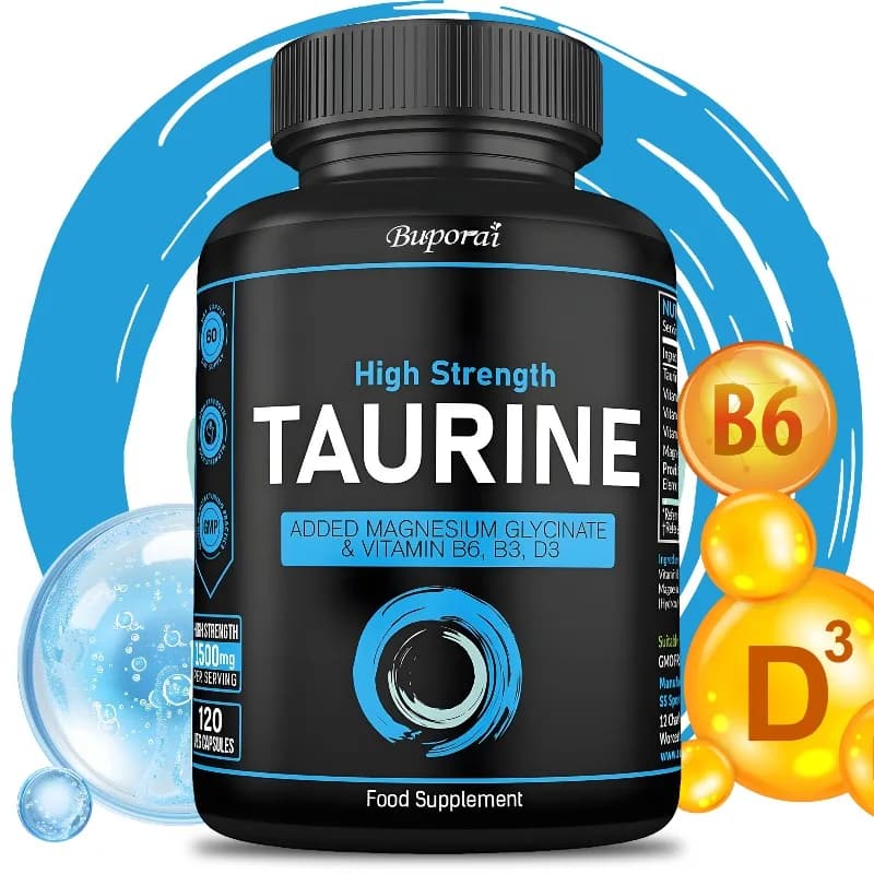 Integratore di taurina 1500 mg - Promuove lo sviluppo cerebrale, riduce l'affaticamento, aumenta la forza muscolare, supporta la salute del sistema immunitario e del sistema nervoso