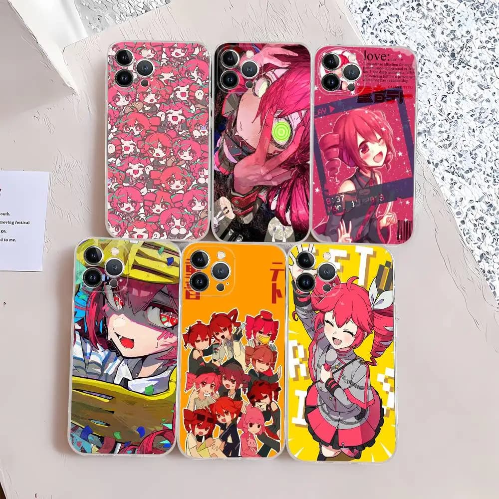 Cover Trasparente Antiurto in Silicone con la Popolare Cantante Virtuale Kasane Teto per iPhone 17 16 15 14 13 12 11 Mini Pro Max Plus