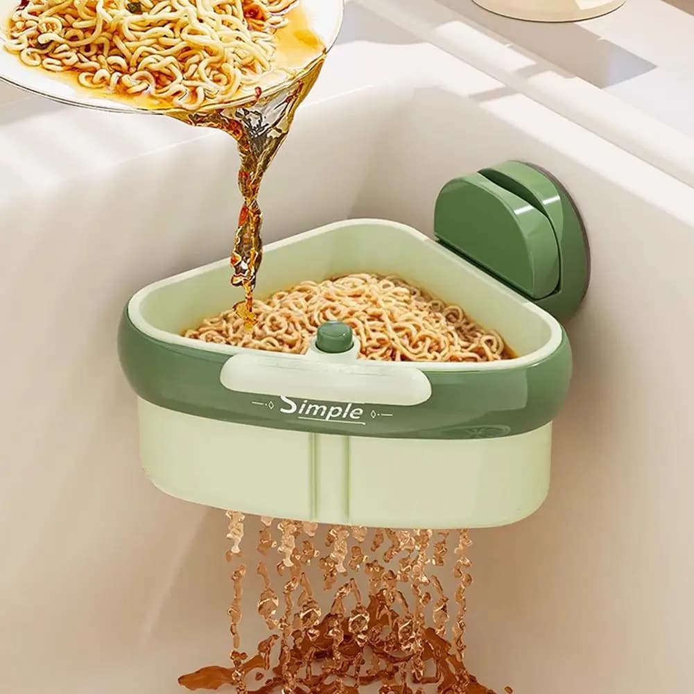 Food Strainer for Sink Suction Cup Sink Food Catcher Basket Space-Saving Household Dishcloth Holder Waste Filter for Apartment