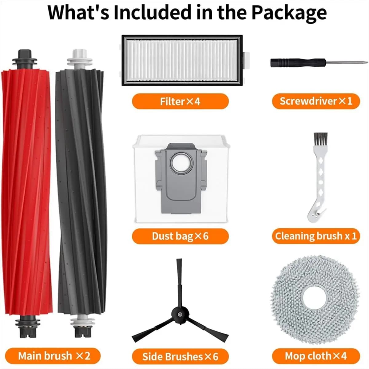 X10A For Roborock Qrevo Master/Qrevo Slim Main Side Brush HEPA Filters Mop Cloths Dust Bags Robot Vacuum Cleaner Spare Parts