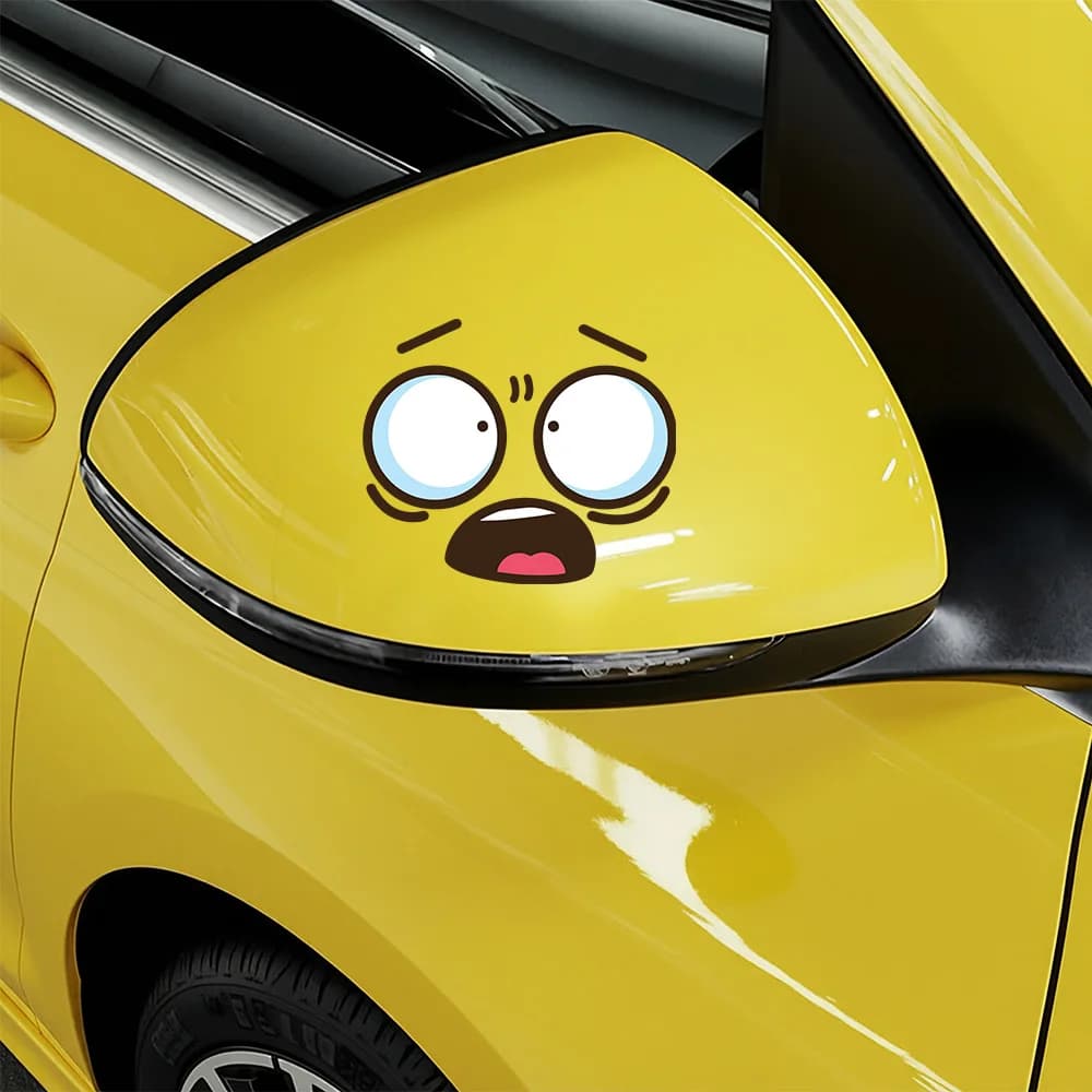 Funny Face Cartoon Expression Car Decal Auto Window Bumpers Die-Cut Vinyl Scratch Paste Stickers Audi BMW Decorative Accessories