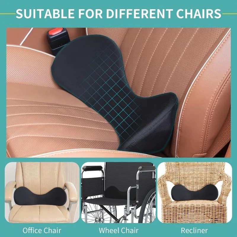 Cuscino per seggiolino auto con supporto lombare in memory foam da 1 pezzo - Cuscino per schienale per conducenti e passeggeri Accessorio ergonomico