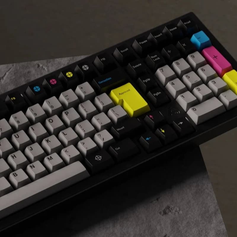 Set di Tasti a Tema con Colori Minimalmente Contrastanti, Personalizzabili, in Materiale ABS, per Tastiere Meccaniche, Accessori e Regalo