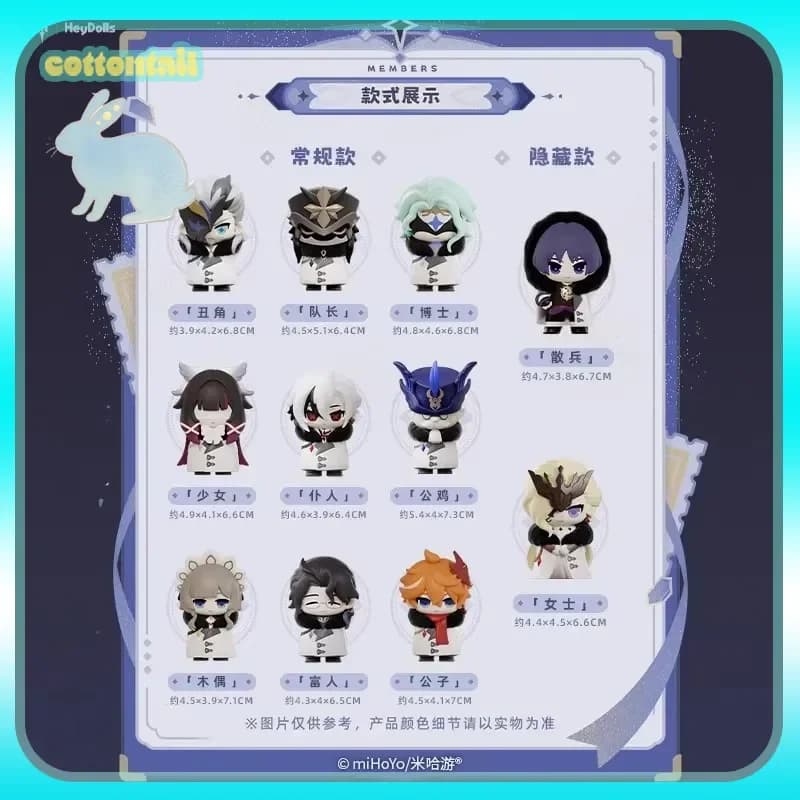 Originale MiHoYo Genshin Impact Fatui Harbinger Serie Chibi Cieco Box Figure Gioco Periferico Collezione Ornamento Ragazzo Regalo