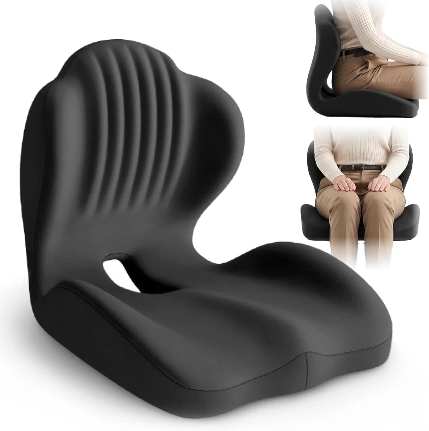 Cuscino per Sedia da Ufficio Ergonomico in Memory Foam con Supporto Lombare per Alleviare lo Stress, per Auto e Ufficio