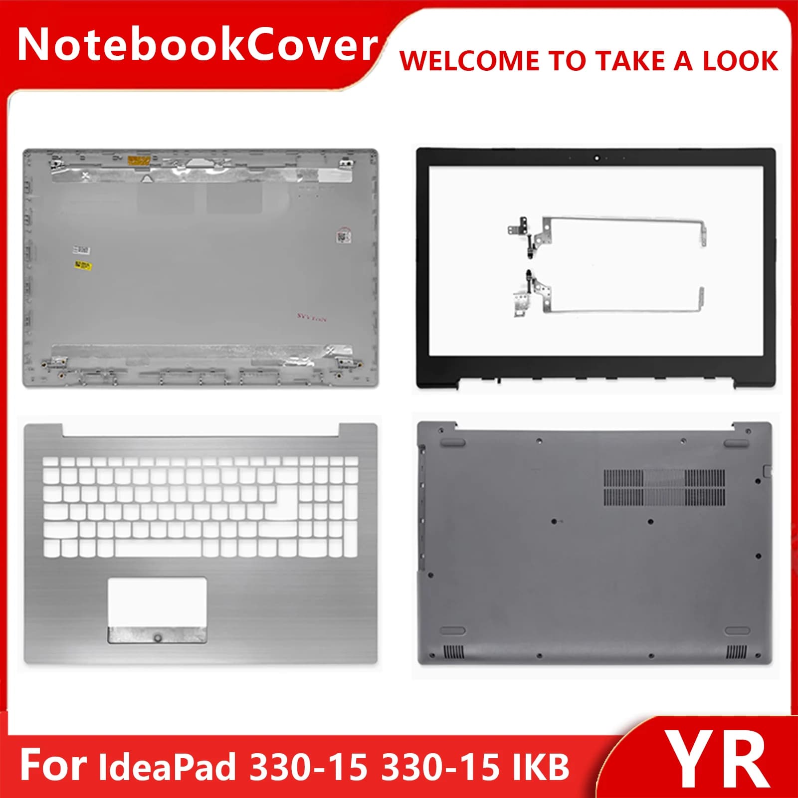 NUOVO per IdeaPad 330-15 330-15IKB 330-15ISK 330-15IGM: Cover posteriore LCD, Cornice anteriore, Poggiapolsi, Cerniere, Scocca inferiore per laptop 330-15