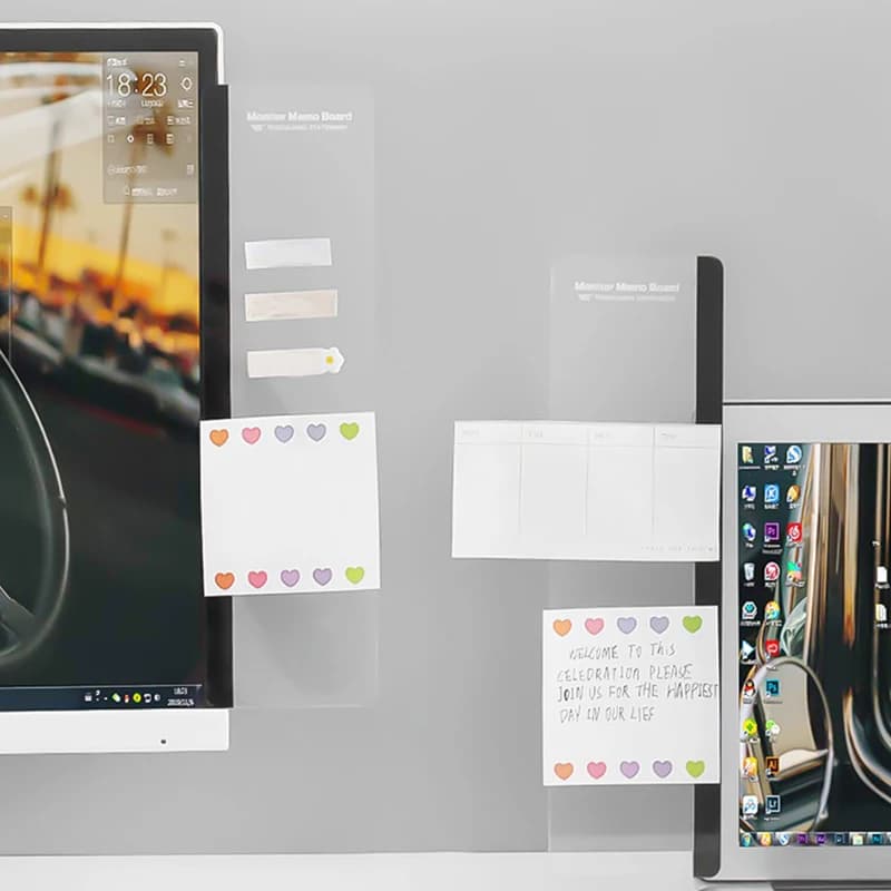 Computer Monitor Memo Panel, Message Wall Mount, Office Message Panel