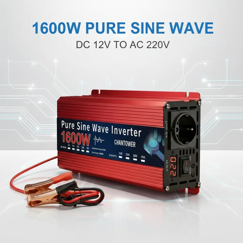 Inverter a Onda Sinusoidale Pura 12V 220V 220W-10000W da DC a AC con Presa Europea, Convertitore di Tensione, Caricabatterie Solare per Auto, Adattatore