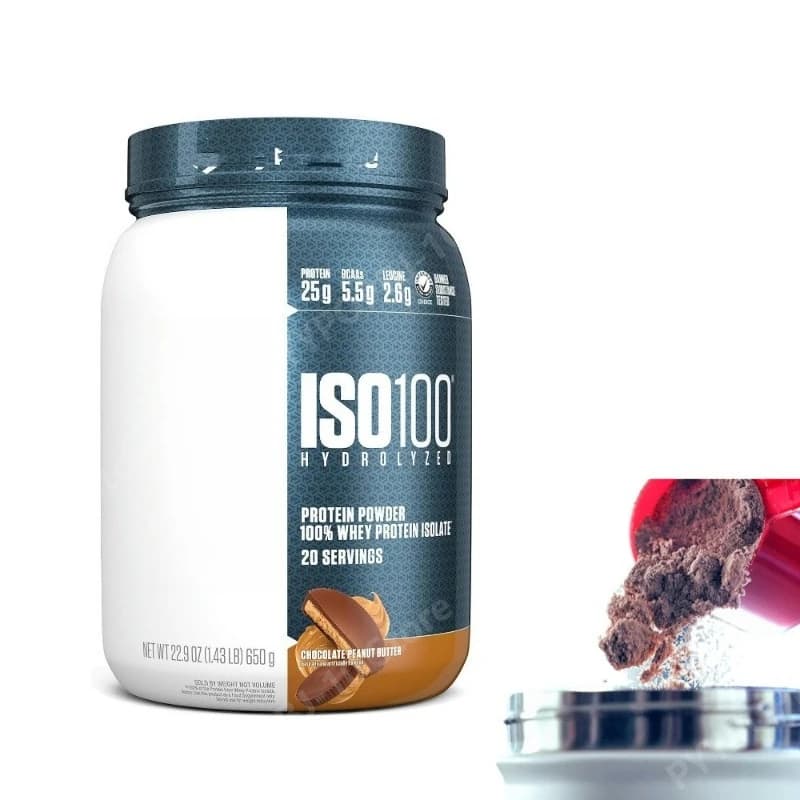 Proteine del Siero di Latte in Polvere Isolate Gusto Cookies Cream 650g di Proteine 5.5g BCAA Meno di 120 Calorie Senza Glutine