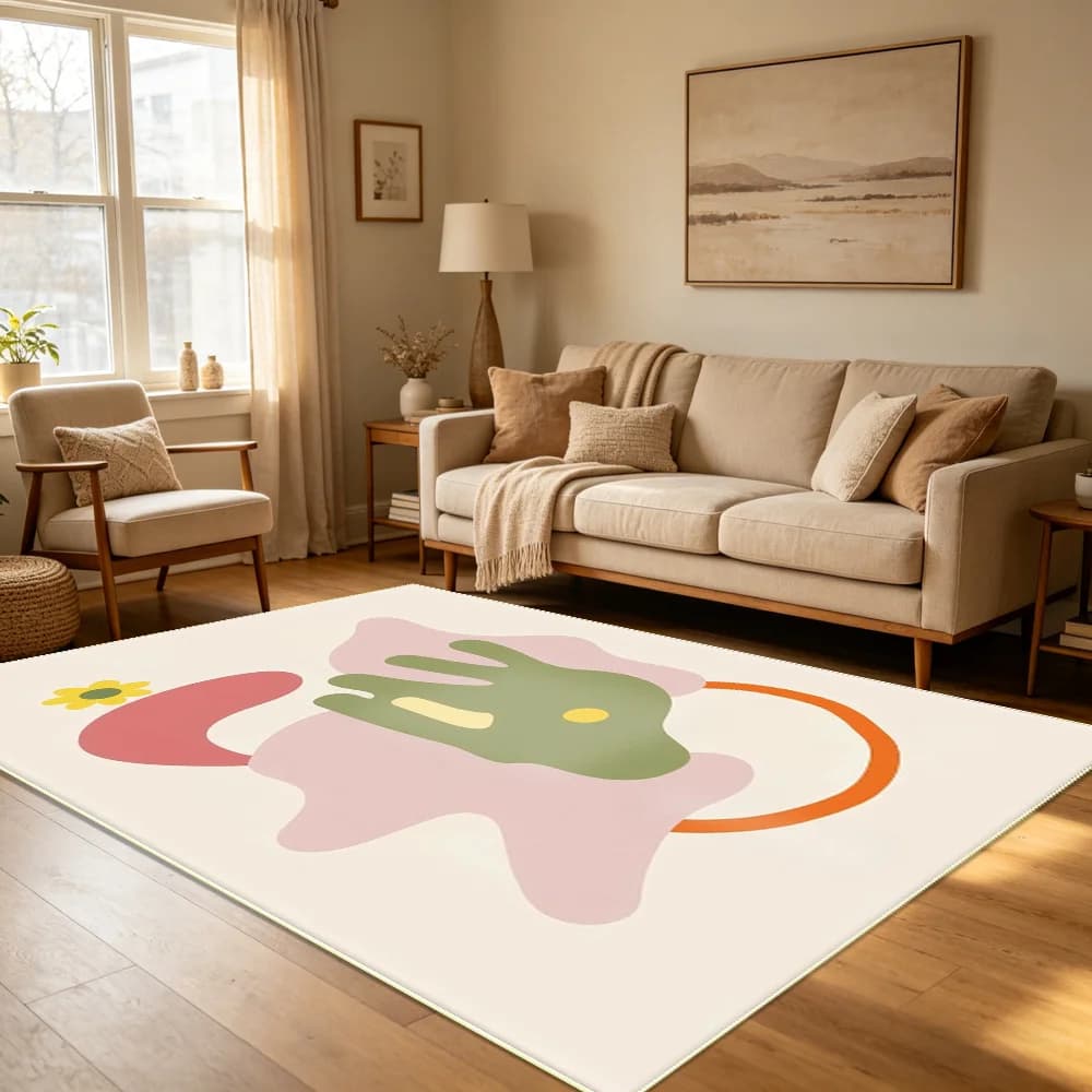 Durable Non Slip Rectangle Carpet Stain Resistant Soft Rug For High Traffic Entryway Hallway Use