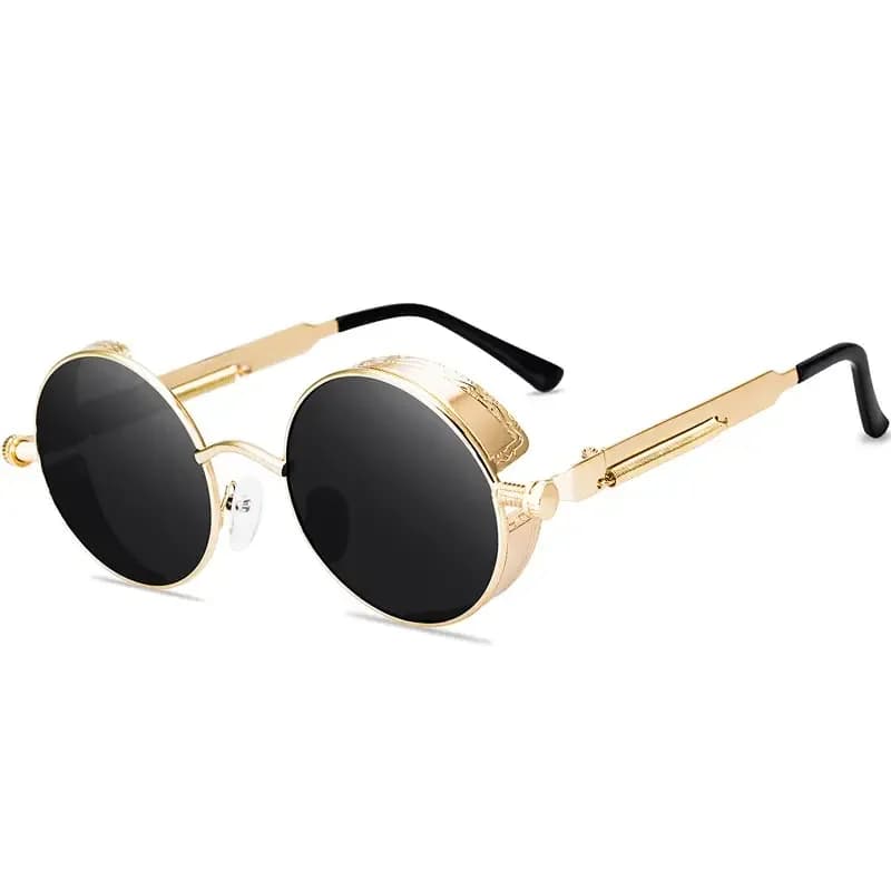 Classic Gothic Steampunk Sunglasses Men Women Brand Designer Vintage Round Metal Frame Sun Glasses High Quality UV400 200000297