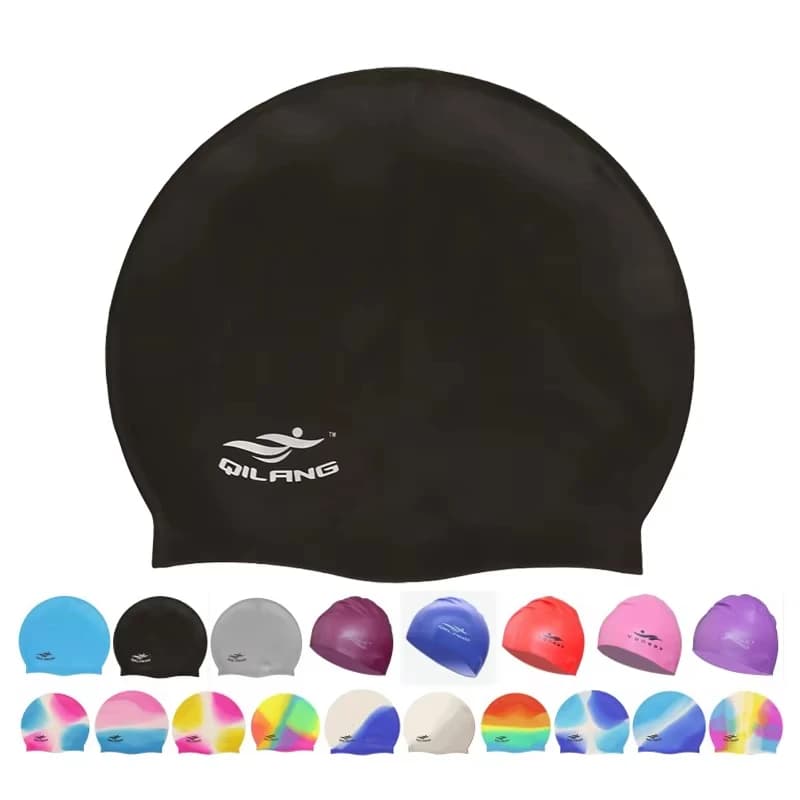 Cuffia da Nuoto in Silicone per Adulti, Impermeabile, Unisex, Tinta Unita, per Piscina e Immersioni, per Capelli Lunghi