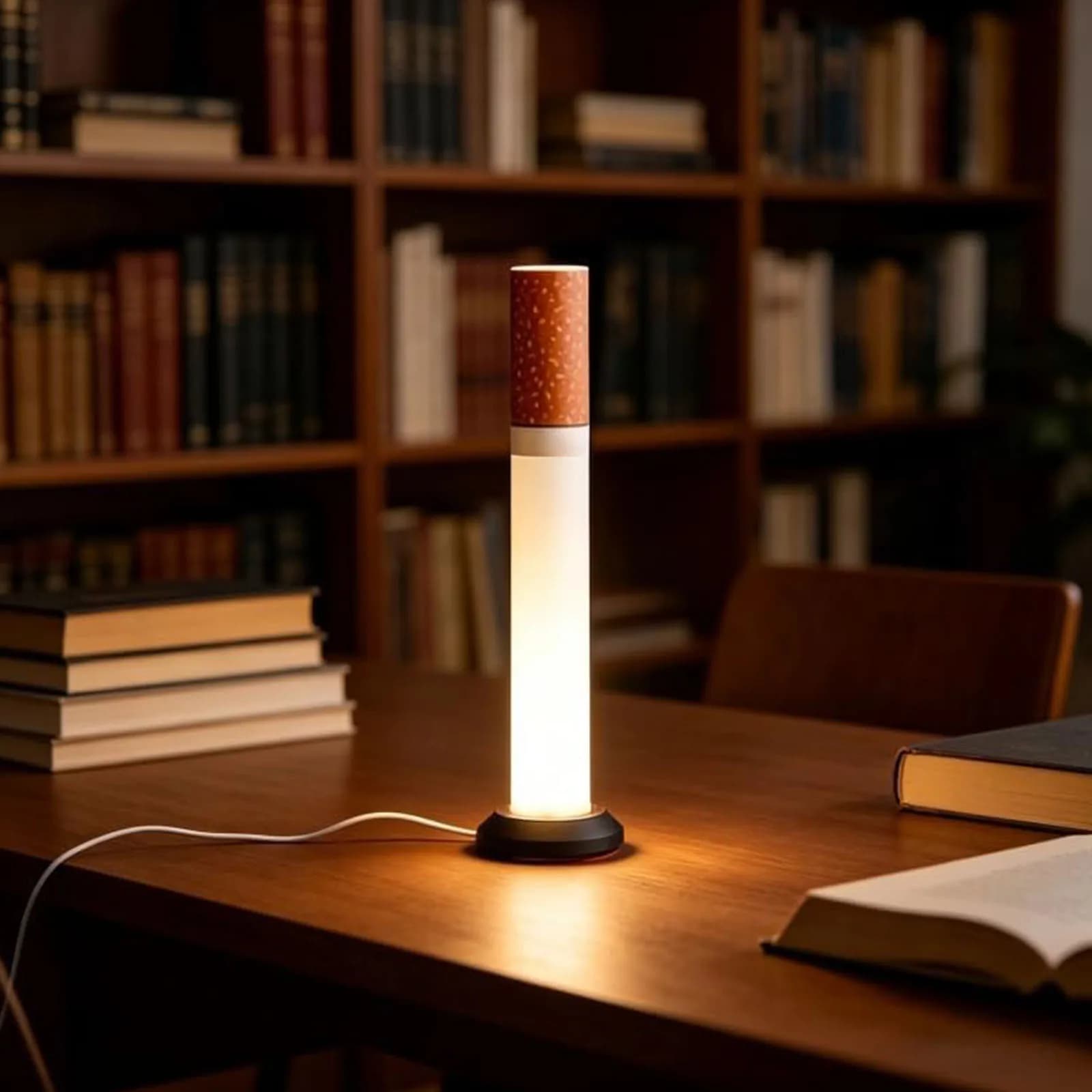 Oversized Cigarette Lamp with Warm Glow Creative Bedside Lamp Multi-Purpose Warm Light Cigarettes Ornament for Home Bedroom
