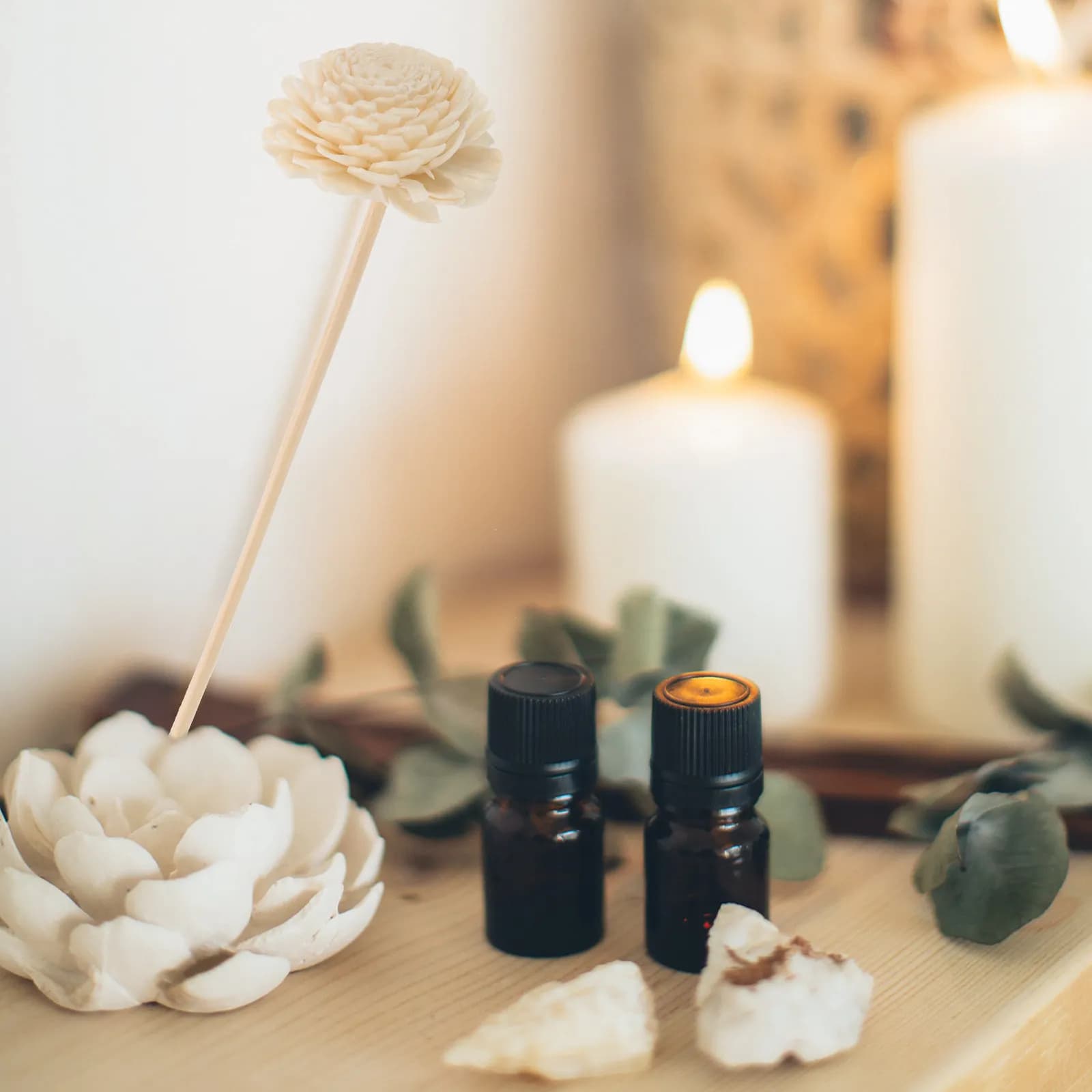 10 Pezzi Bastoncini Diffusori in Rattan a Forma di Rosa, Fragranza Naturale per Casa, Ufficio, Camera da Letto, Olio Essenziale