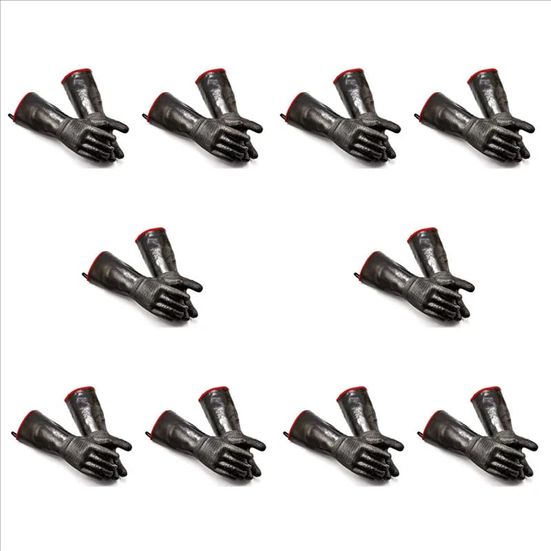 HGHO 10X Guanti ad alta temperatura Guanti da cucina isolati per griglia per barbecue/griglia/affumicatore/guanto da forno/cottura, manica lunga da 17 pollici
