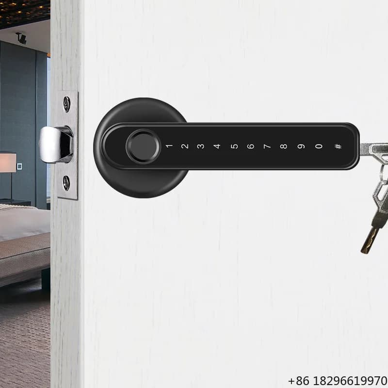 Functional Bedroom Smart Door Lock Fingerprint Bluetooth Password Keyless Automatic Smart Handle Lock