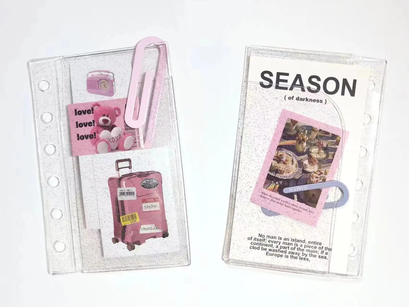 Tasca con inserto trasparente in PVC A7 per agenda per notebook a fogli mobili, raccoglitore a 6 anelli, accessori, cancelleria coreana